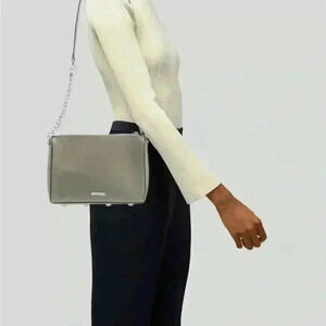 Rebecca Minkoff Elegant Grey Leather Women's Bag Vintage